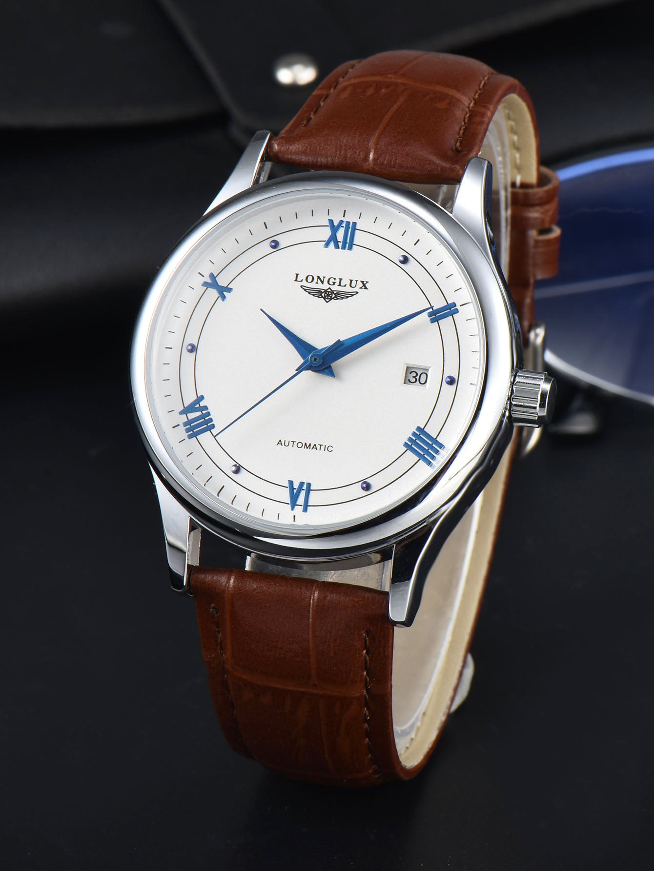 Automatic Man Watch Waterproof Leather Watch For Men Simple Date Mechanical Timepiece 8