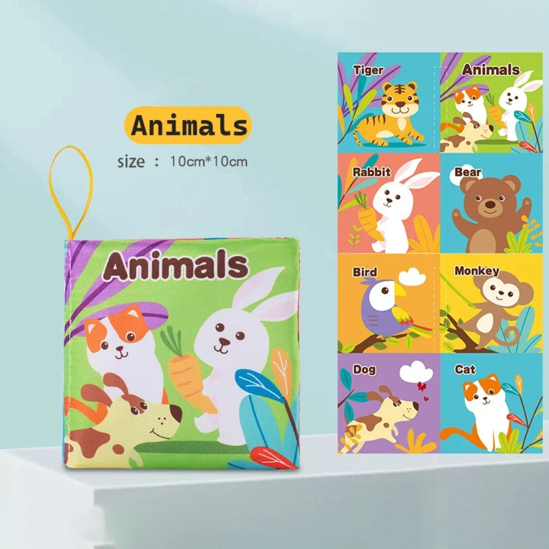 Soft Baby Visual Stimulus Cloth Book, Interactive Sensory Activity Fabric Book for Montessori Early Educational Learning