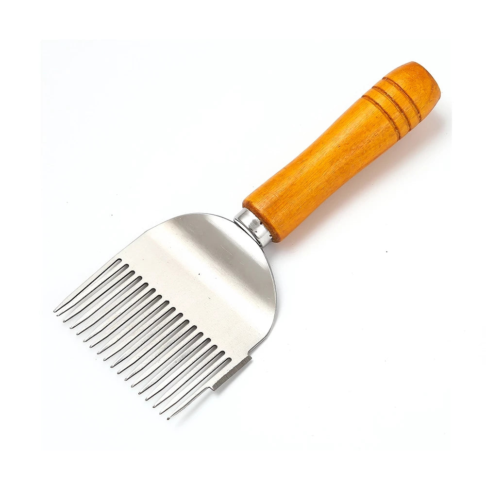 Durable BEE Fork Honey Knife 17Root Stainless Steel Comb Cutter With Wood Handle For Beekeepers Ho 6
