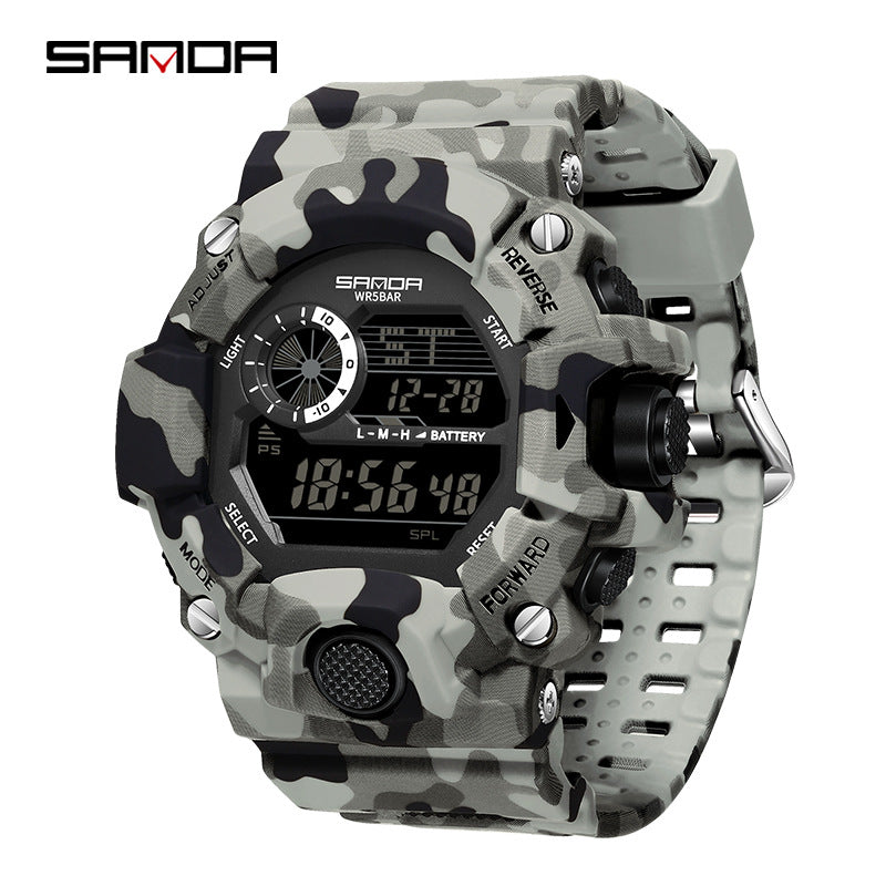 Waterproof Luminous Electronic Watch, Students Digital Watches, Fashion Military Multifunctional Date Alarm Clock