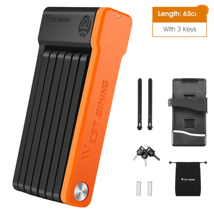 West Biking Heavy Duty Folding Bike Lock With Mount 4