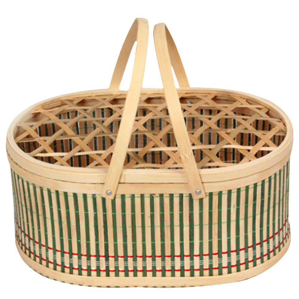 Handmade Woven Bamboo Decorative Egg Basket, Fresh Easter Props, Eggs Storage, Countertop Small Storage