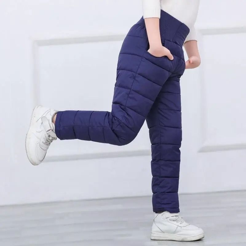 Kids Waterproof Winter Pants With Cotton Padding And High Waist Design 8