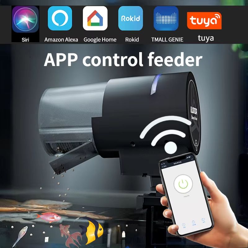 Smart Automatic Fish Feeder WiFi Aquarium Food Dispenser With App Voice Control 9