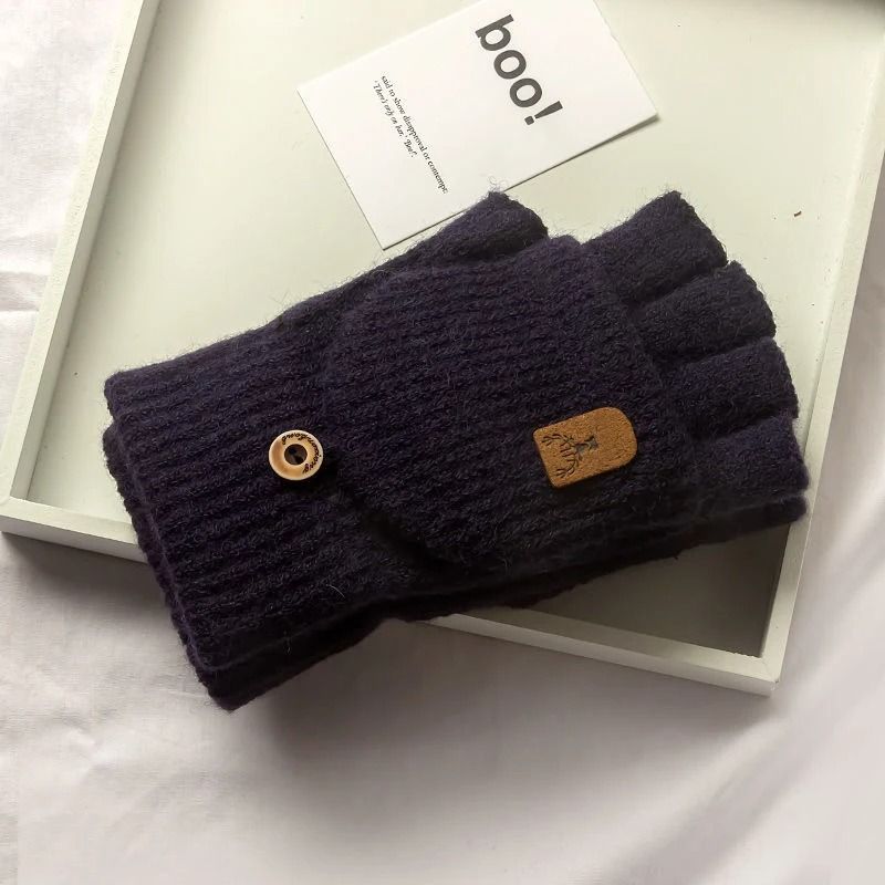 Knitted Fingerless Winter Gloves With Touch Screen Capability 9