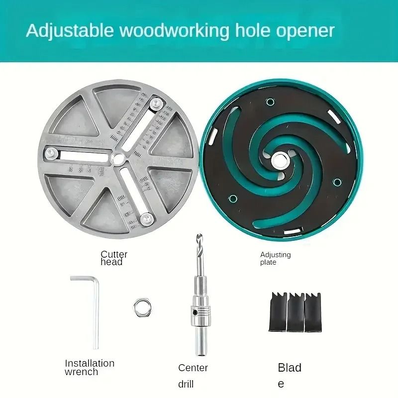 Adjustable Multifunction Hole Opener Drill Tool For Wood Drywall Plastic And Metal Plate Punching 6