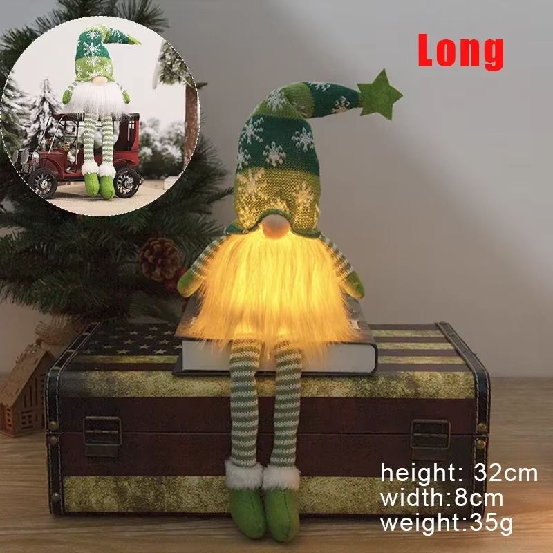 LED Christmas Gnome Ornament LightUp Faceless Doll Decoration For Tree Home 12