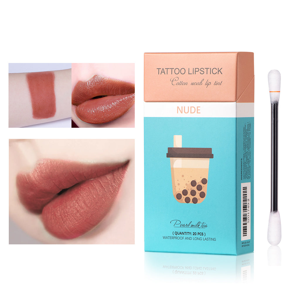 Cigarette Cotton Swab Lipstick Tattoo, Non-stick Lasting Waterproof Kiss Proof Lip, Durable Stain Set For Day Wear