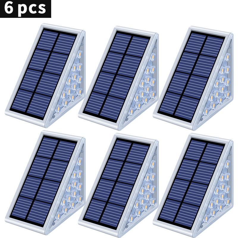 Outdoor LED Step Lamp Stair Light, IP67 Waterproof Solar Light, Anti-theft Lens Deck Pathway Garden Lighting