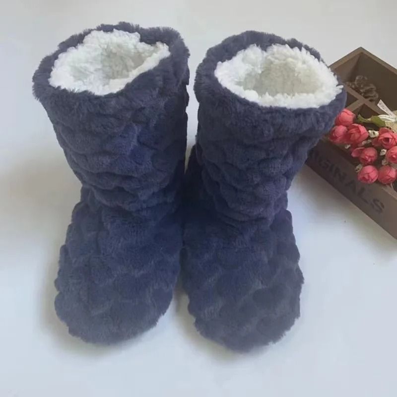 Winter Velvet Slipper Socks For Women With Anti Slip Sole Thick Lining High Tube Design For Indoor 11