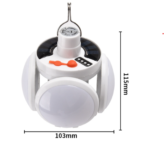 Foldable Solar USB Spherical Light with 5 Modes, Emergency Flashlight for Outdoor, Office, Reading, and Camping Use