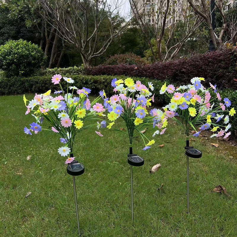 Outdoor Solar Powered Chrysanthemum Lights Yard Decoration, Garden Lighting, Unique Landscape Lamp for Lawn Stakes