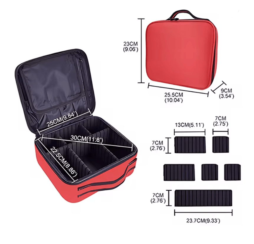 EmbroiLuxe Waterproof Embroidered Makeup Bag Large Capacity Travel Cosmetic Case 7