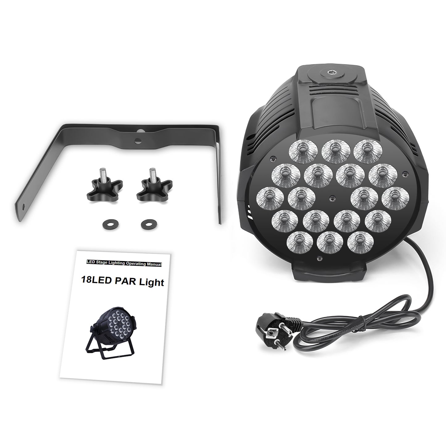 Uking RGB 4in1 18 LED Par Stage Light DMX 512 Control, Flat Uplights, Party DJ Disco Christmas Lighting