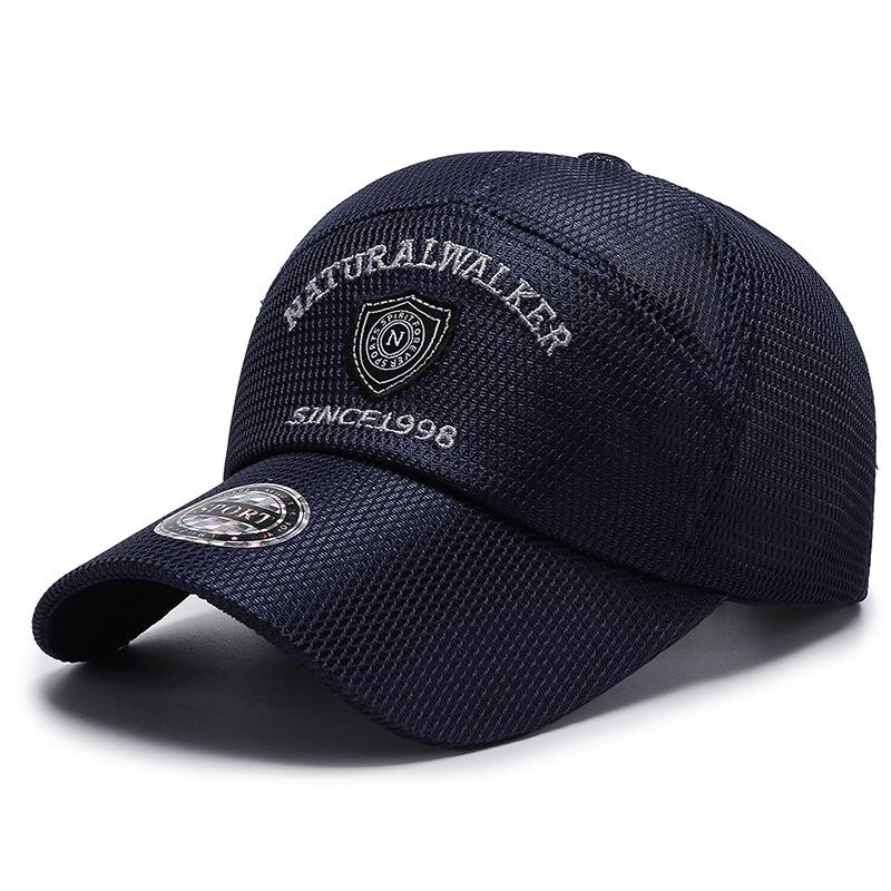 Quick Drying Mesh Baseball Cap for Men, Summer Outdoor Sun Protection, Breathable Embroidery Trucker Hat