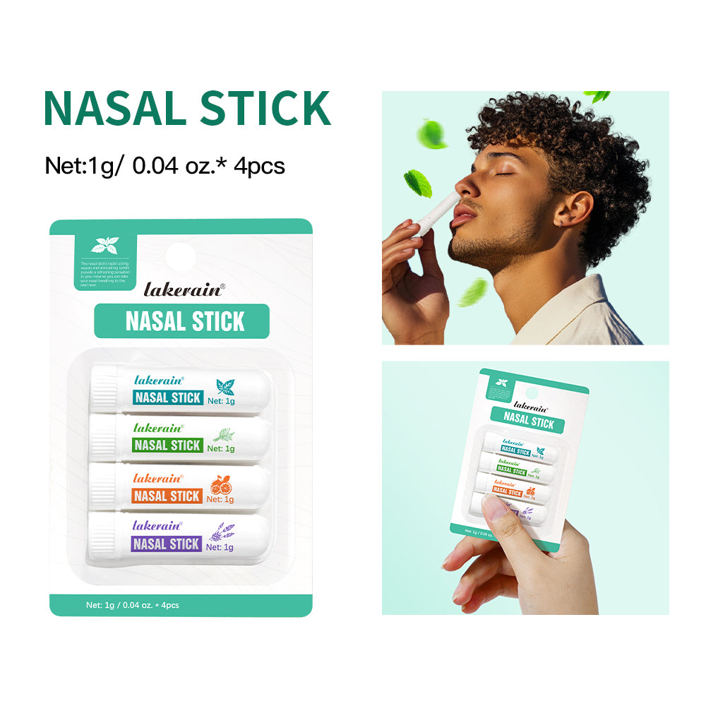 Nasal Stick Portable Cooling Oil, Easy Nasal Inhalation Refreshing Stick, Long Lasting Effect, Energizing Inhaler