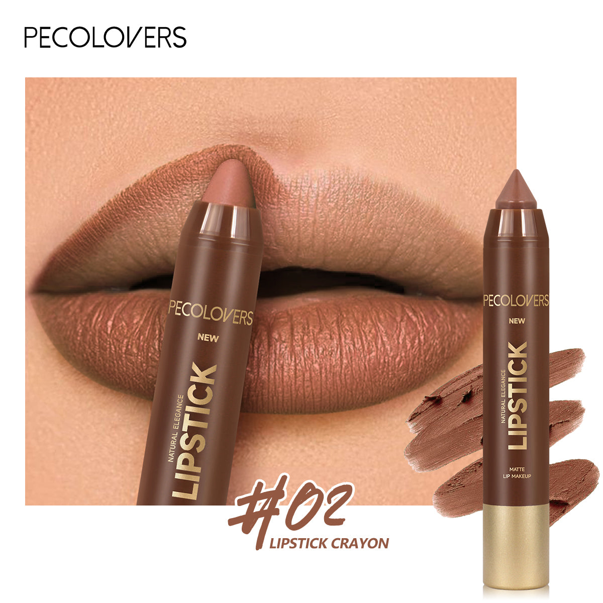 Red Lipstick Pencil Contouring Lipliner Outline Tint, Fine Tip Lip Liner, Sexy Brown Lip Crayon, Soft Mist Matte Pen