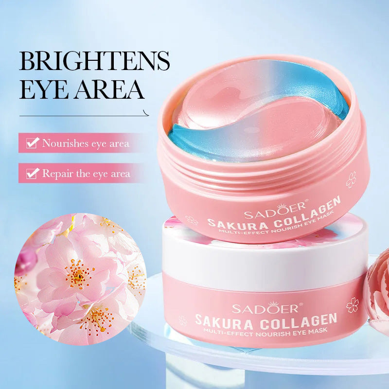 Sakura Collagen Eye Patches, Skin Care for Eyes, Moisturizing Firming, Mask Anti Dark Circles, Eyes Bags Removal