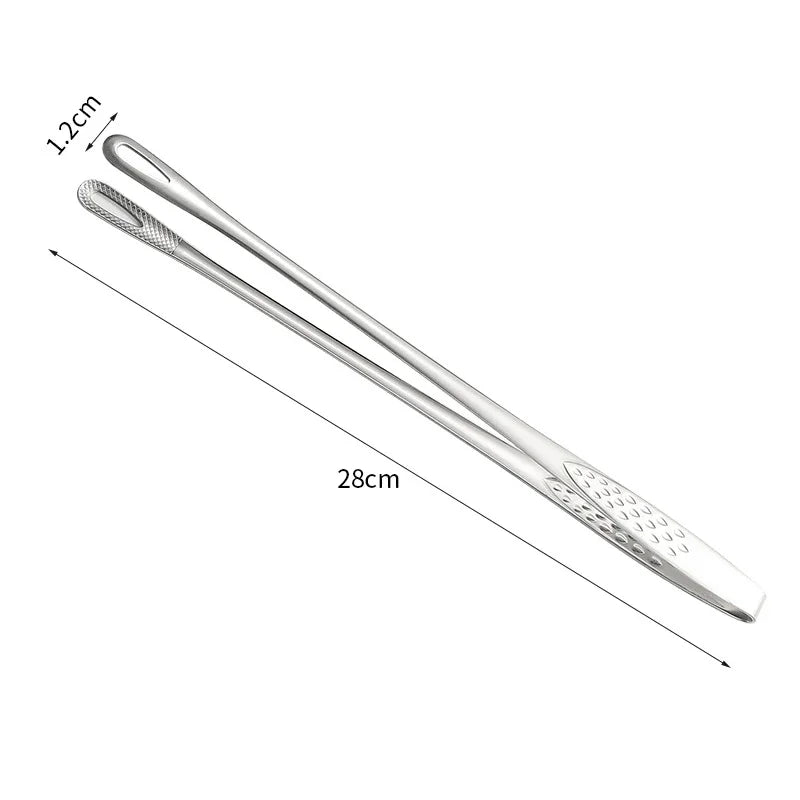 Stainless Steel Kitchen Tongs BBQ Grill Meat Tongs Clip, Cooking Tweezers for Food Utensils, Barbecue Kitchen Accessory