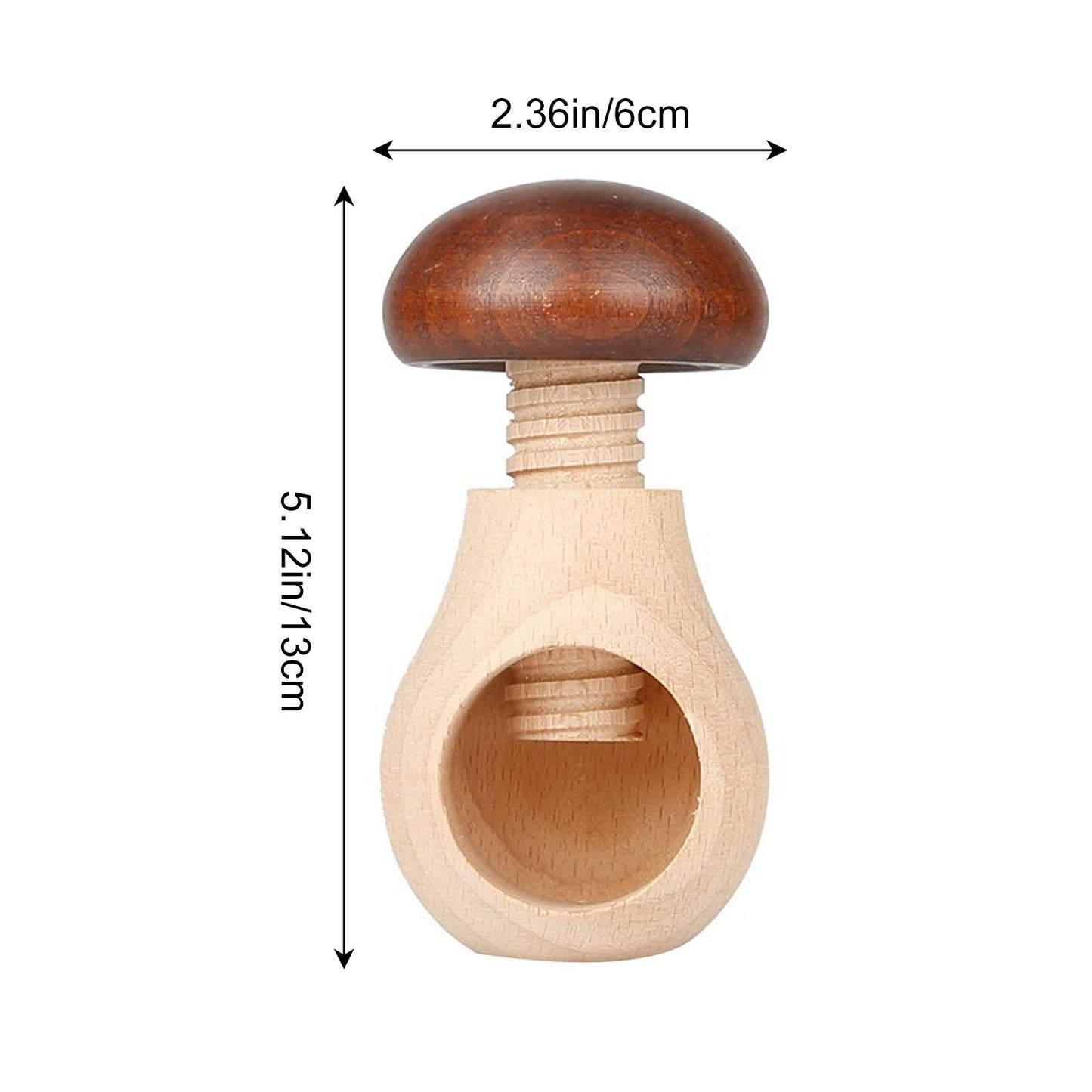 Adjustable Nut Sheller with Wooden Base, Mushroom Shaped Manual Walnut Opener, Nut Cracker Tool for Pecans Kitchen Use