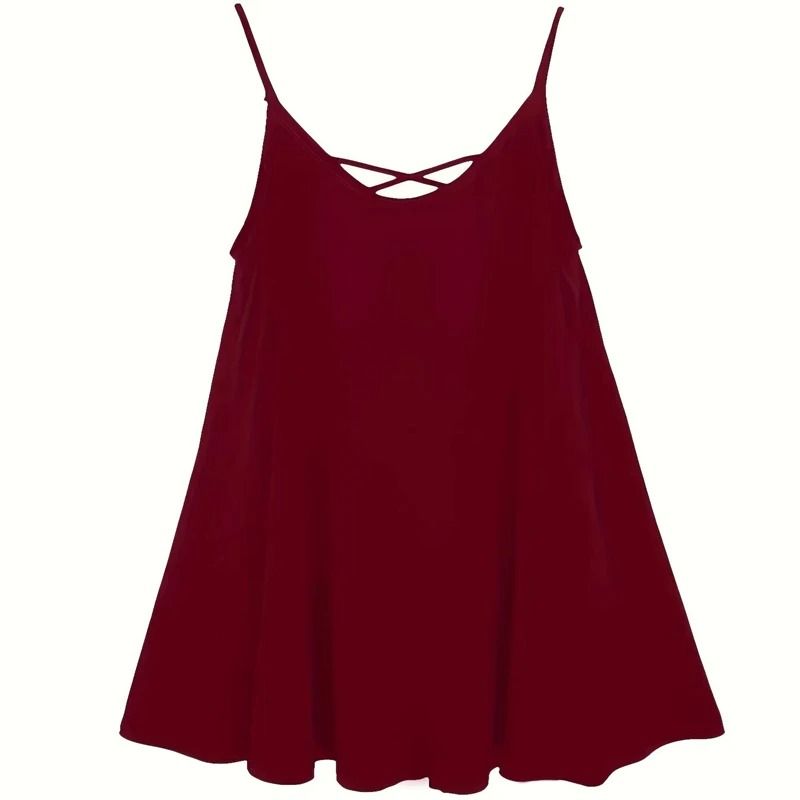 Loose Fit Solid Color Chiffon Sling Dress For Women 8