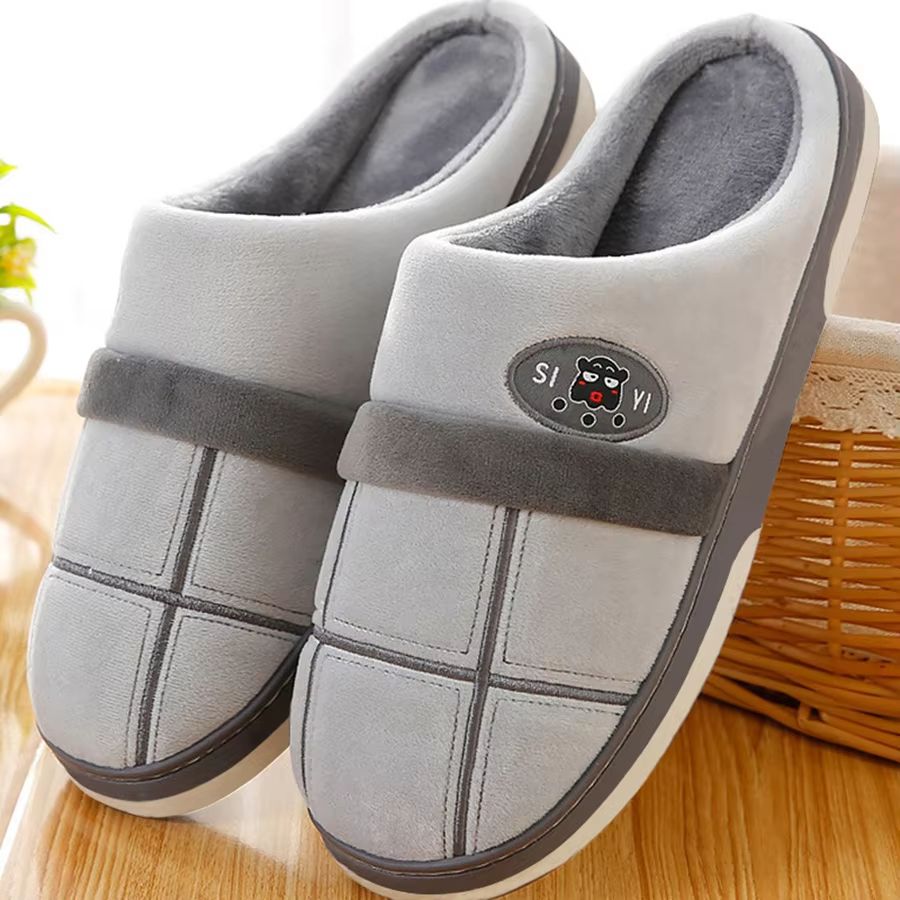 Mens Winter Plaid House Slippers Warm Plush Indoor Shoes With Soft Memory Foam And Non Slip SoleKe 7