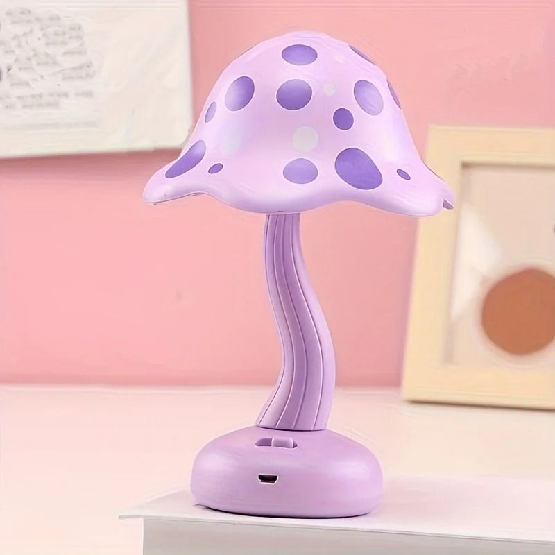 LED Mushroom Night Light Rechargeable Bedside Lamp For Home And Dining Decor 4
