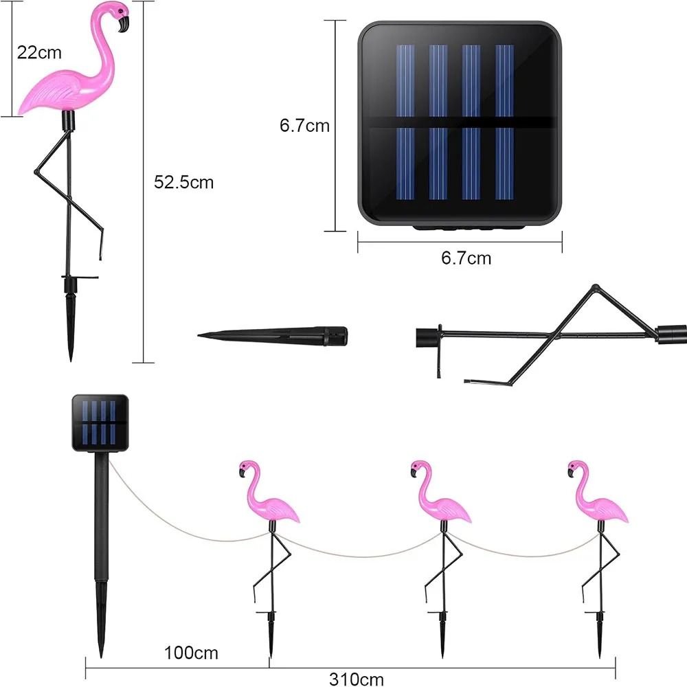 Flamingo Solar Powered Outdoor Yard Stake Lights 7