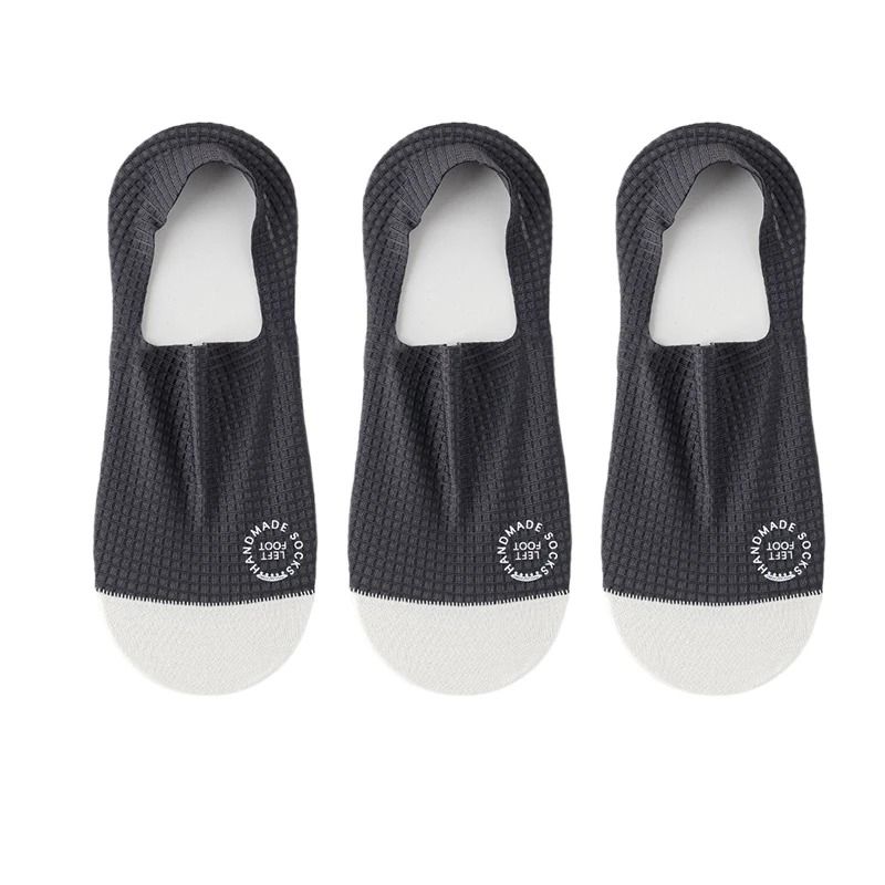 3 Pairs Mens Invisible Mesh Boat Socks Breathable And SweatAbsorbing 16