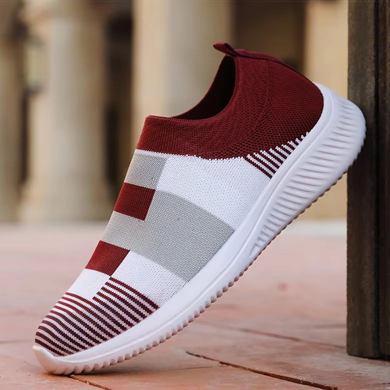 Women Knitted Sneakers Casual Flat Vulcanized Shoes Mix Color 9