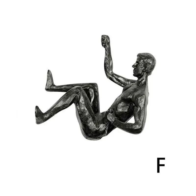Rock Climbing Man Resin Wall Sculpture 3D Retro Hanging Decor For Home And Office 11