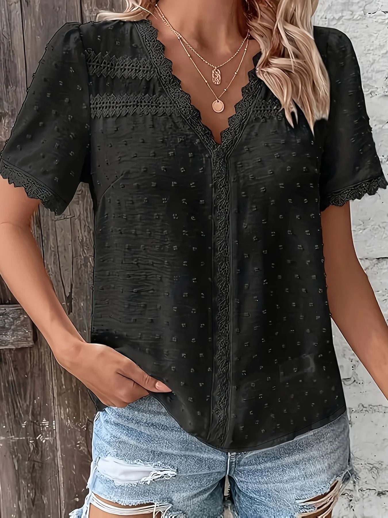 Women Plus Size Casual Long Sleeve Shirt Lightweight Loose Fit Top 11