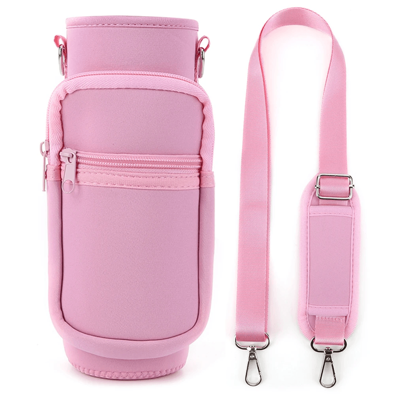 HydraGo Portable Water Bottle Carrier Bag Neoprene Sports Bottle Holder With Strap And Phone Pocket 6