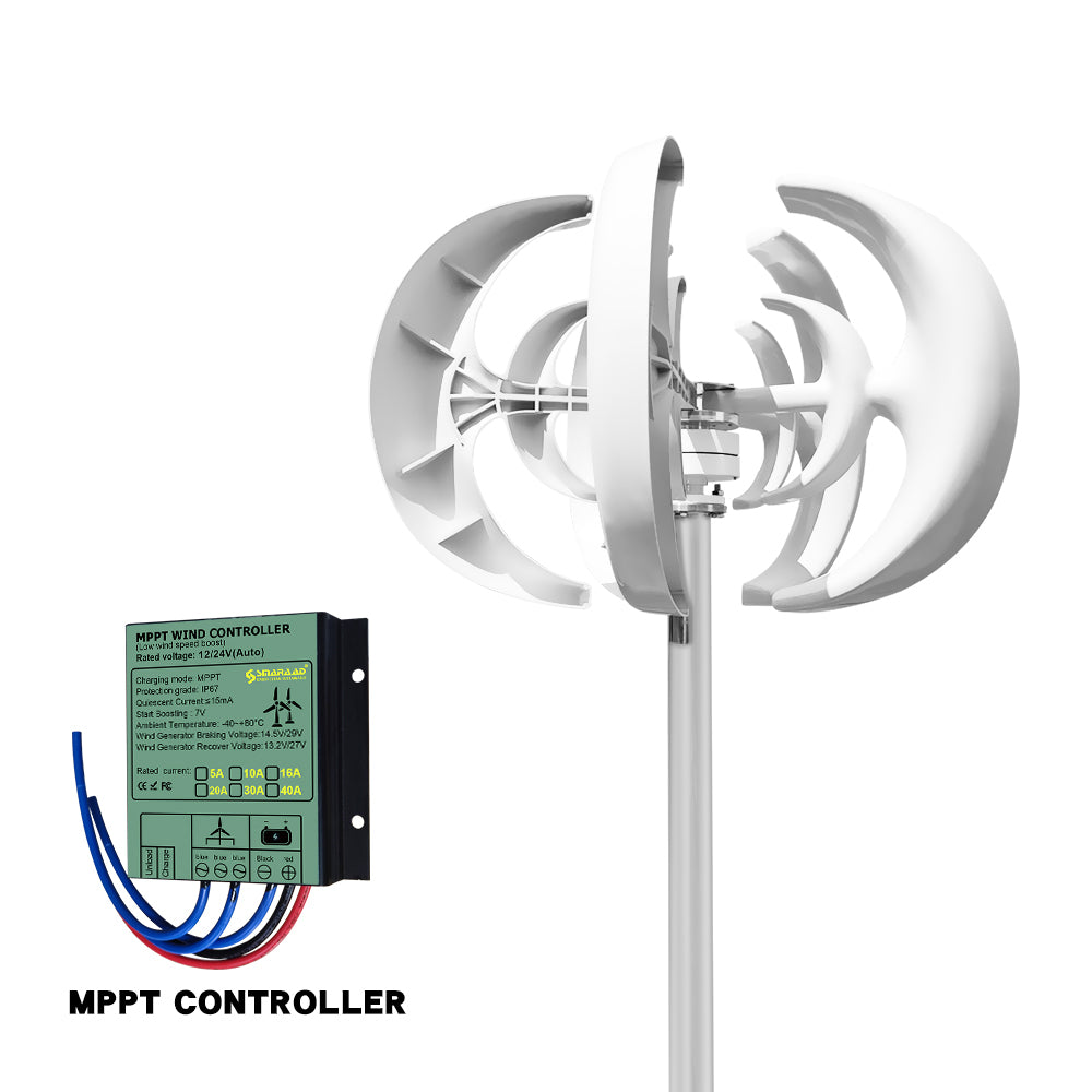 5000W Vertical Wind Turbine Generator Small Windmill Free Energy For Household Farm MPPT Controller 6