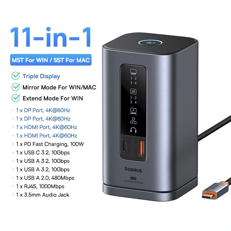 Versatile 12 In 1 USB C Docking Station With Dual 4K Display And Ethernet 7