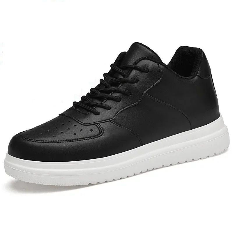 Height Increasing Shoes For Men Invisible Elevator Sneakers White Leather Sport Zapatillas De Hombr 4