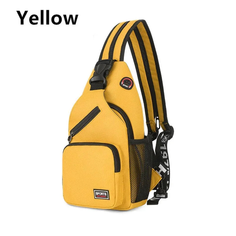 Unisex Messenger Shoulder Bag, Multi-functional Travel Backpack with Headphone Hole, Chest Bag for Men & Women