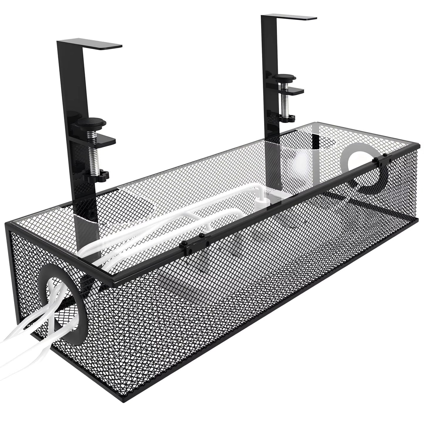 Under Desk Cable Management Tray Clamp Mount Wire Organizer Box For Home Office Desks 7