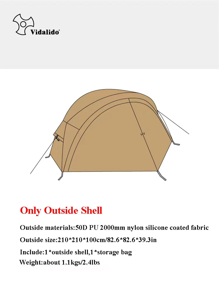 Vidalido Floating Island Tent Cot Ultralight 1Person OffGround Camping Tent With Mosquito Net Wate 6