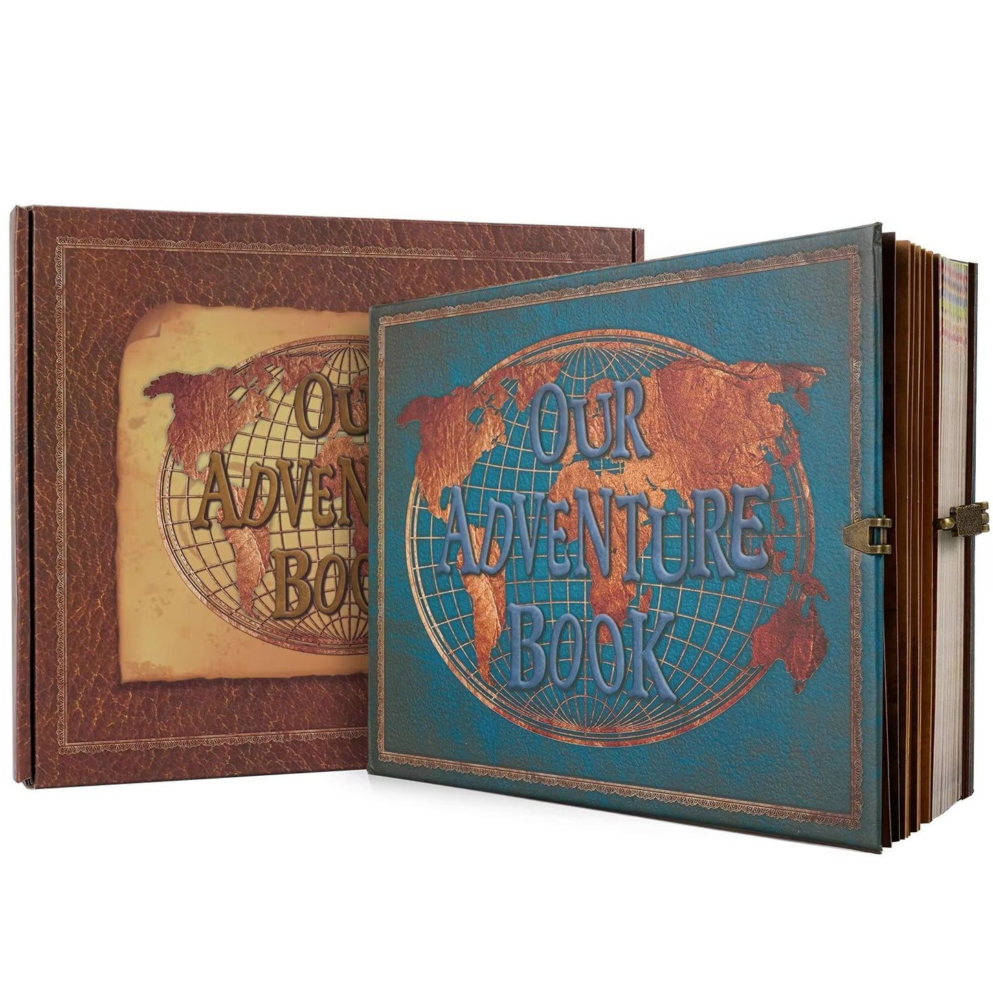 Our Adventure Book Leather DIY Photo Album Retro Travel Scrapbook Wedding Memory Guest Book 9
