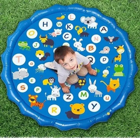 Kids Sprinkler Play Pad Mat Outdoor Lawn Beach, Inflatable Water Spray Splash Cushion for Childrens Summer Water Games