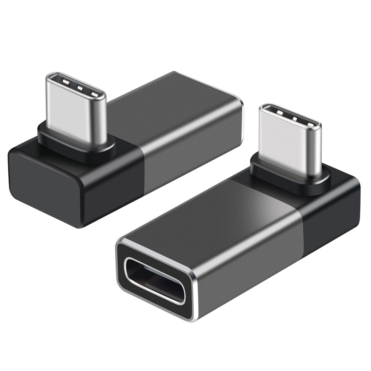 Hannord USB 90 Degree Type-C Adapter 40Gbps Fast Data Transfer, Thunderbolt 4 Mobile Conversion Head, 2 Pack