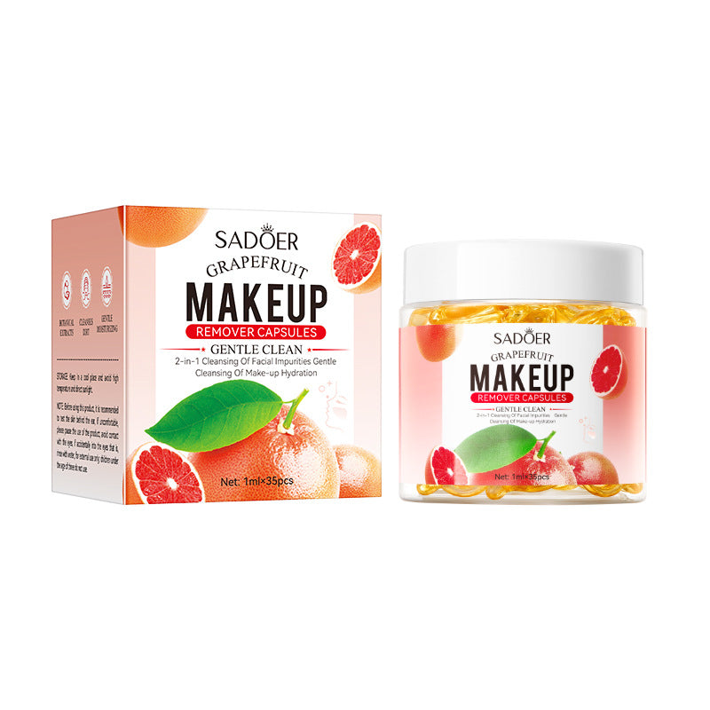 Grapefruit Makeup Remover Capsules Dissolves Makeup Fast Portable Makeup Remover Oil Cream Cleansin 5
