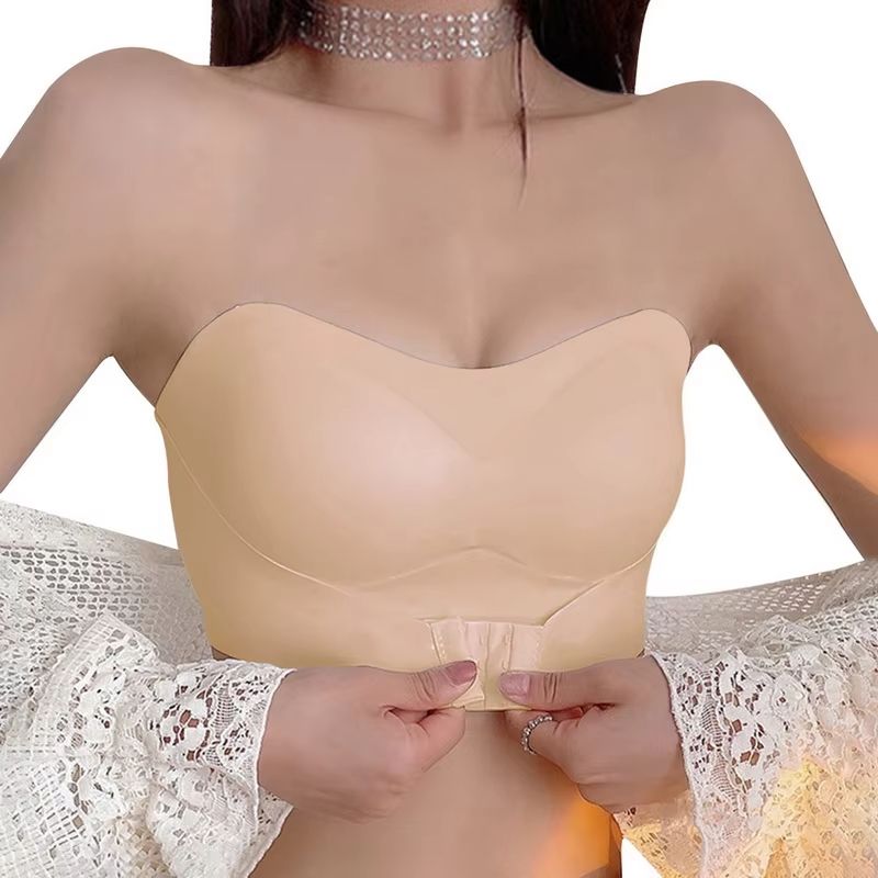 Invisible Strapless Push Up Bra Wireless NonSlip Backless Brassiere For Women Big Bust Support Wed 8
