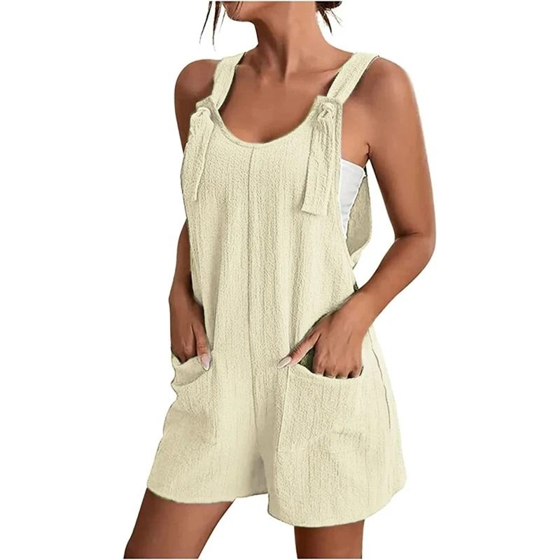 Women Summer Strappy Jumpsuit With Pockets Casual Loose Fit 13