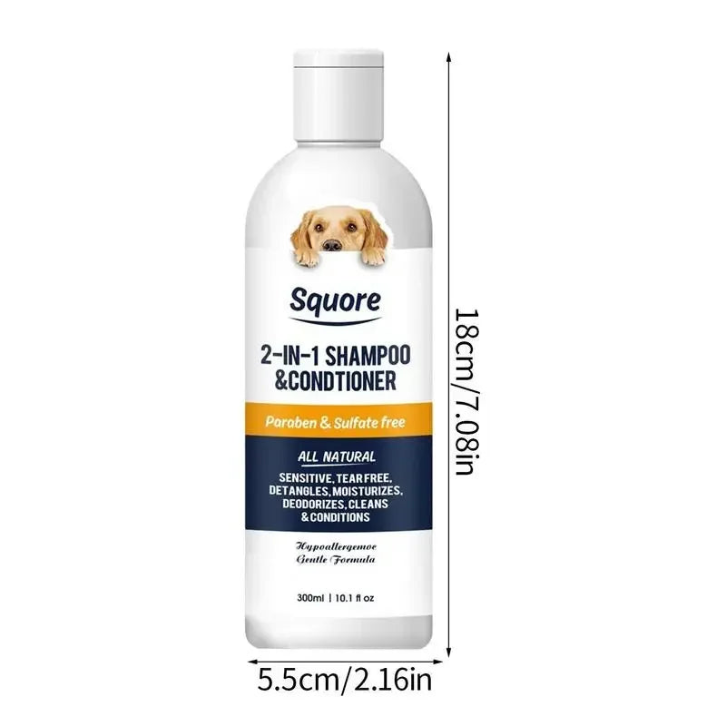 Puppy Shampoo and Conditioner 2 in 1, Moisturizing Dog Shampoo for Sensitive Skin, Gentle PH Balanced Cat and Dog Bath
