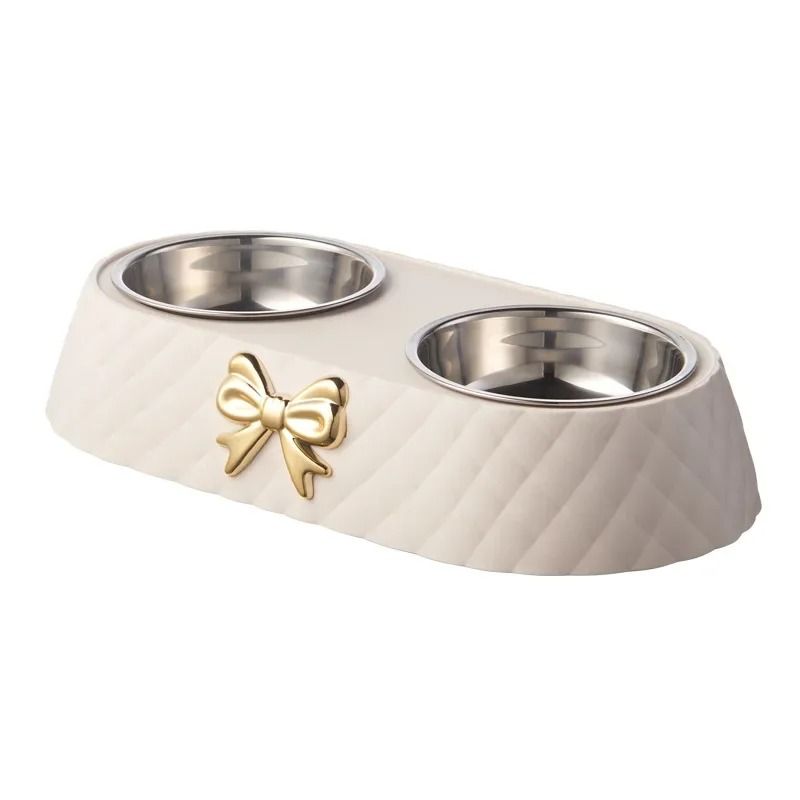 Bowtie Double Pet Bowl For Food And Water 8