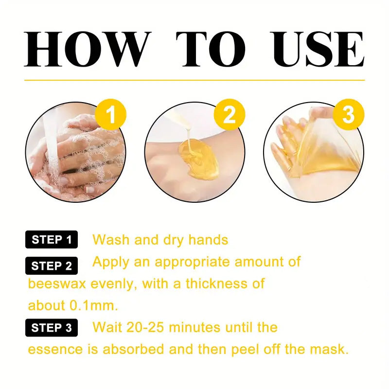 Honey Moisturizing Exfoliating Hand Wax Mask, Skin Nourishing Treatment, Repair Dry Rough Hands for Softness