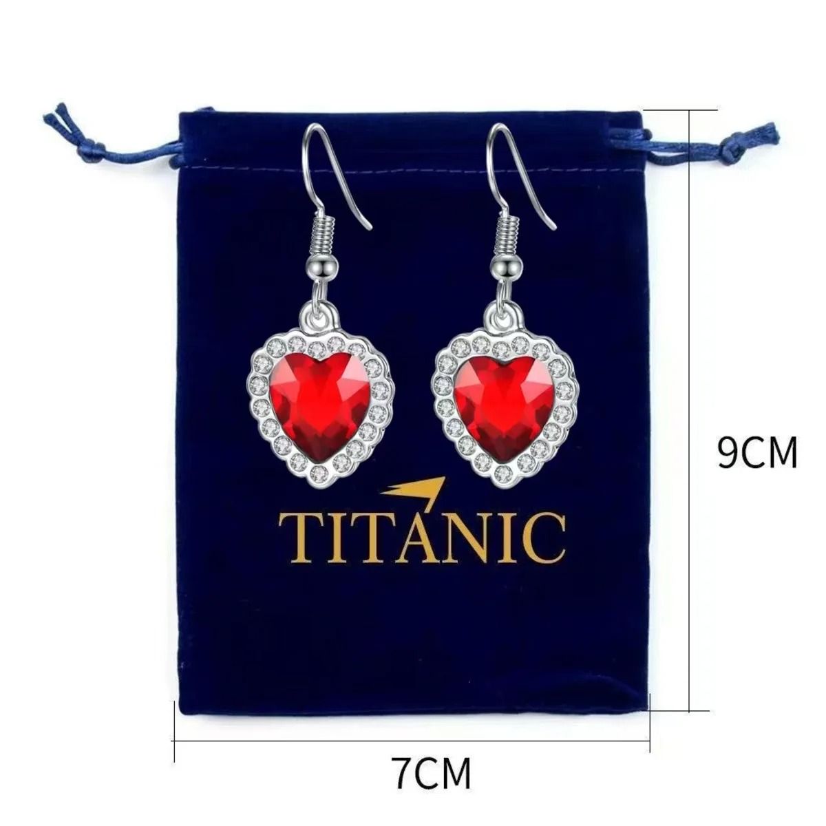 Ocean Heart Pendant Necklace With Velvet Pouch 10