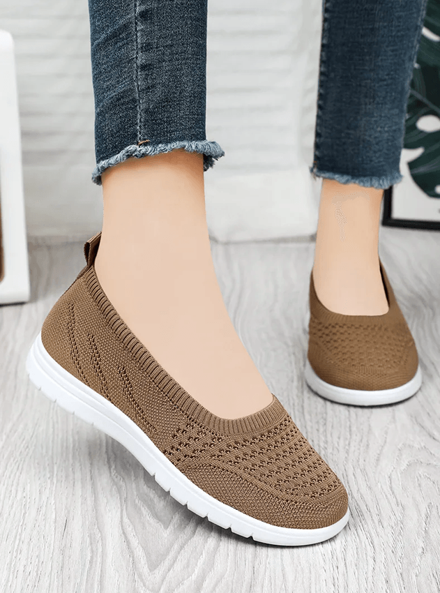 Womens Slip On Mesh Casual Shoes Lightweight Non Slip Walking Flats 3